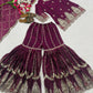 Crushed Shimmer Silk Sequin Sharara Set