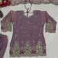 Crushed Shimmer Silk Sequin Sharara Set