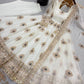 Ivory Peacock Feather Anarkali Gown
