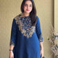 Navy Embroidered Kurti Palazzo Set