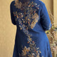 Navy Embroidered Kurti Palazzo Set
