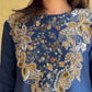 Navy Embroidered Kurti Palazzo Set
