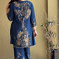 Navy Embroidered Kurti Palazzo Set