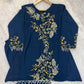 Navy Embroidered Kurti Palazzo Set