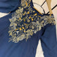 Navy Embroidered Kurti Palazzo Set