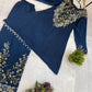 Navy Embroidered Kurti Palazzo Set
