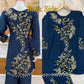 Navy Embroidered Kurti Palazzo Set