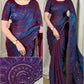 Dual-Tone Shimmer Fandy Satin Saree