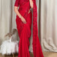 Crimson Beaded Sequin Saree