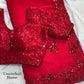 Crimson Beaded Sequin Saree