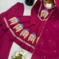 Wine Roman Silk Anarkali Palazzo Set