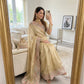Floral Embroidered Shimmer Satin Saree