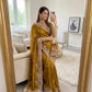 Floral Embroidered Shimmer Satin Saree