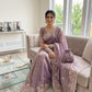 Floral Embroidered Shimmer Satin Saree