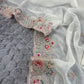 Floral Embroidered Shimmer Satin Saree