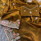 Floral Embroidered Shimmer Satin Saree