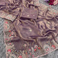 Floral Embroidered Shimmer Satin Saree