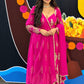 Fuchsia Georgette Sequin Anarkali Set