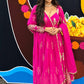 Fuchsia Georgette Sequin Anarkali Set