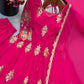 Fuchsia Georgette Sequin Anarkali Set