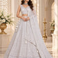 Sequin Embroidered Vichitra Silk Lehenga