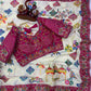 Ivory Printed Chinon Saree with Embroidery