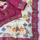 Ivory Printed Chinon Saree with Embroidery