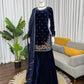 Viscose Velvet Embroidered Plazo Suit Set