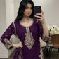 Maroon Sequin Embroidered Suit