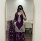 Maroon Sequin Embroidered Suit