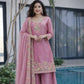 Elegant Chinon Silk Embroidered Suit Set for Festive and Wedding Wear