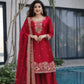 Elegant Chinon Silk Embroidered Suit Set for Festive and Wedding Wear