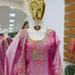Elegant Chinon Silk Embroidered Suit Set for Festive and Wedding Wear