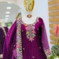 Elegant Chinon Silk Embroidered Suit Set for Festive and Wedding Wear