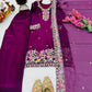 Elegant Chinon Silk Embroidered Suit Set for Festive and Wedding Wear