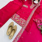 Elegant Chinon Silk Embroidered Suit Set for Festive and Wedding Wear