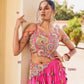 Pink Vichitra Silk Tassel Lehenga Choli