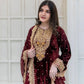 Viscose Velvet Embroidered Party Wear Set