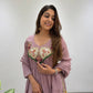 Mul Chanderi Anarkali with Embroidered Yoke
