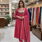 Mul Chanderi Anarkali with Embroidered Yoke
