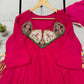 Mul Chanderi Anarkali with Embroidered Yoke