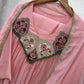 Mul Chanderi Anarkali with Embroidered Yoke