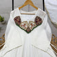Mul Chanderi Anarkali with Embroidered Yoke