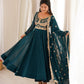 Teal Sequin Embroidered Anarkali Suit Set