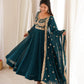 Teal Sequin Embroidered Anarkali Suit Set