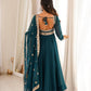 Teal Sequin Embroidered Anarkali Suit Set