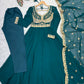 Teal Sequin Embroidered Anarkali Suit Set