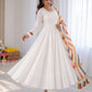 White Mul Cotton Anarkali Set with Dupatta