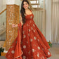 Rust Sequin Anarkali Suit with Dupatta