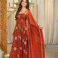 Rust Sequin Anarkali Suit with Dupatta